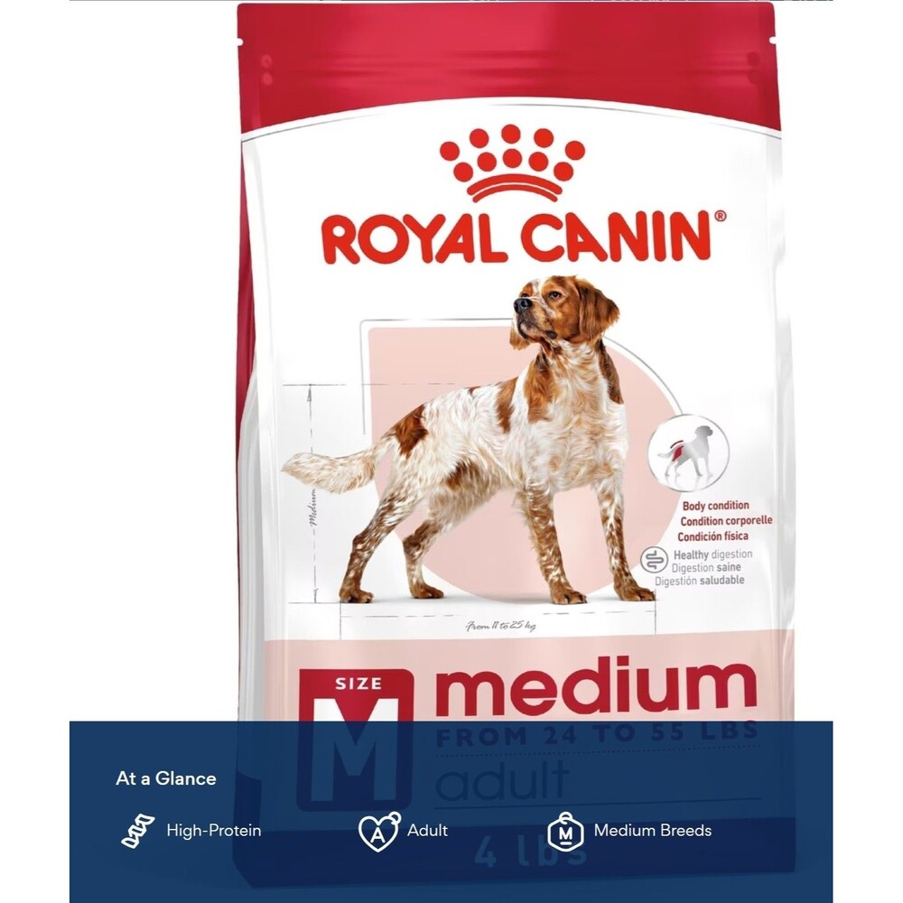 8 lbs. Royal Canin Size Health Nutrition Medium Adult Dry Dog Food, Authentic - Picture 3 of 9